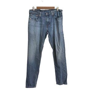 Levi's Mens Blue Denim Medium Wash Slim Straight Whiskered 512 Jeans Size 31 32